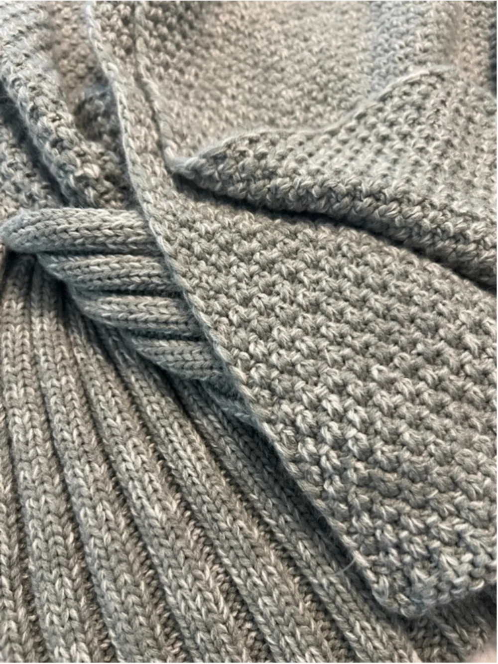 Gray Knit Mermaid Tail Blanket One Size